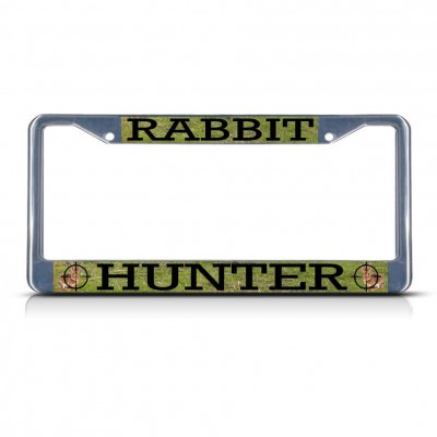 RABBIT ANIMAL HUNTING Metal License Plate Frame Tag Border Two Holes   322191210875